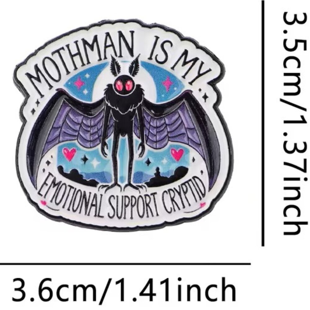 "Mothman is My Emotional Support Cryptid" Enamel Pin Z111